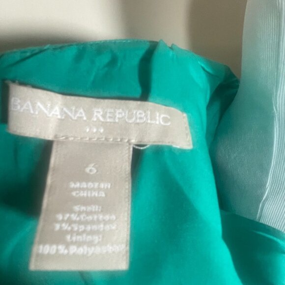 HOST PICK- Banana Republic Green Cotton Midi Dress Size 6 - Picture 9 of 13